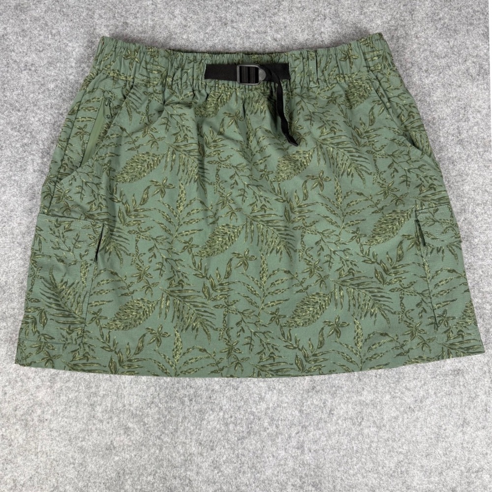 Aspen Womens Sage Green Tropical Leaf Ripstop Hiking Utility Skirt Large